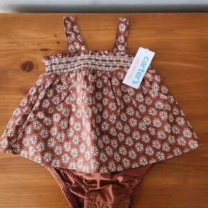 NWT Carter's 6m Rust Floral Baby Dress